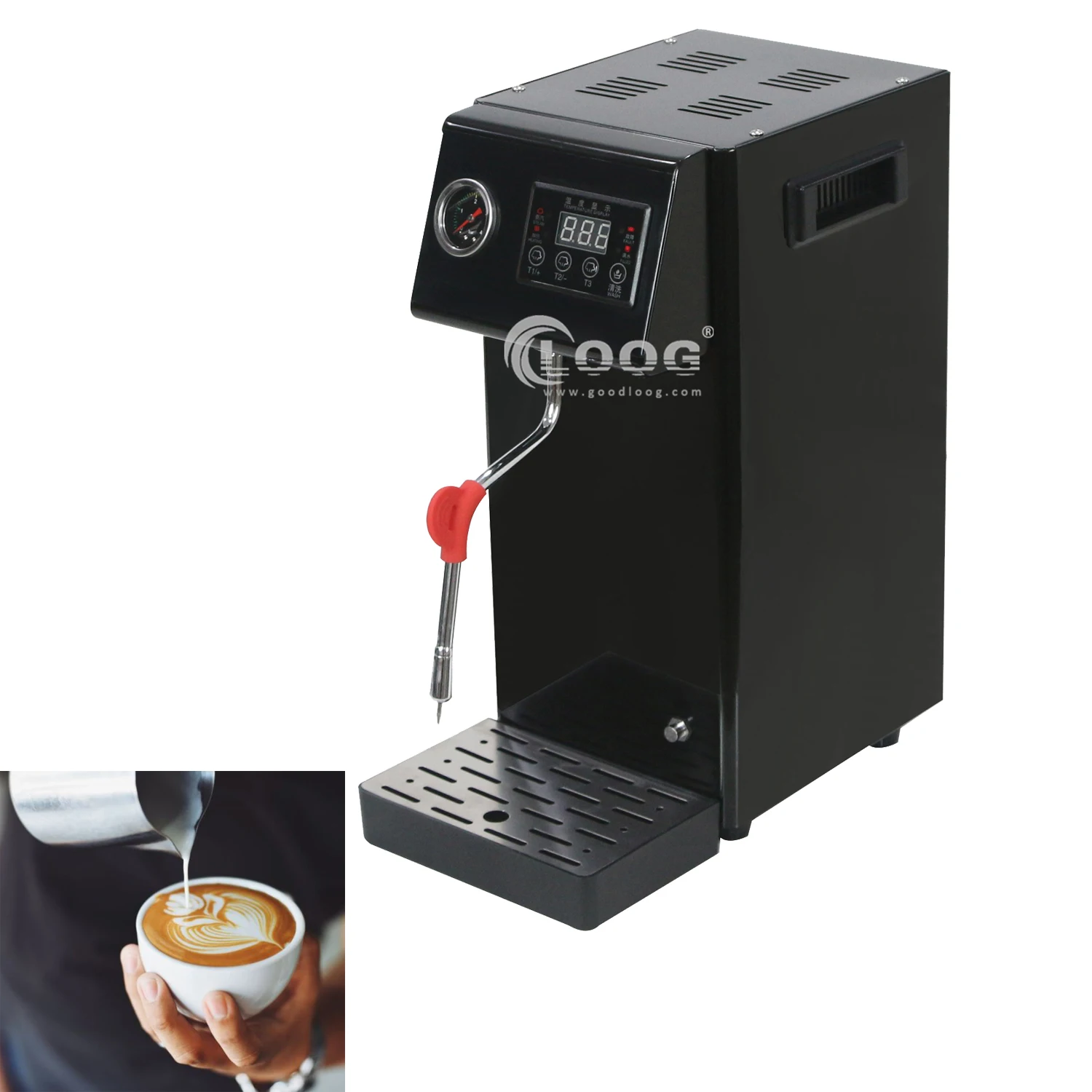 

Commercial Stainless Steel Electric Milk Foaming Machine Hot Water Boiler Automatic Milk Steamer Frother for Cafe & Coffee Shop