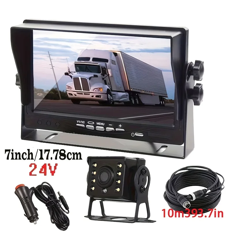 7-Inch U-Shaped High-Definition Vehicle-Mounted Aviation Display Screen, Without Battery