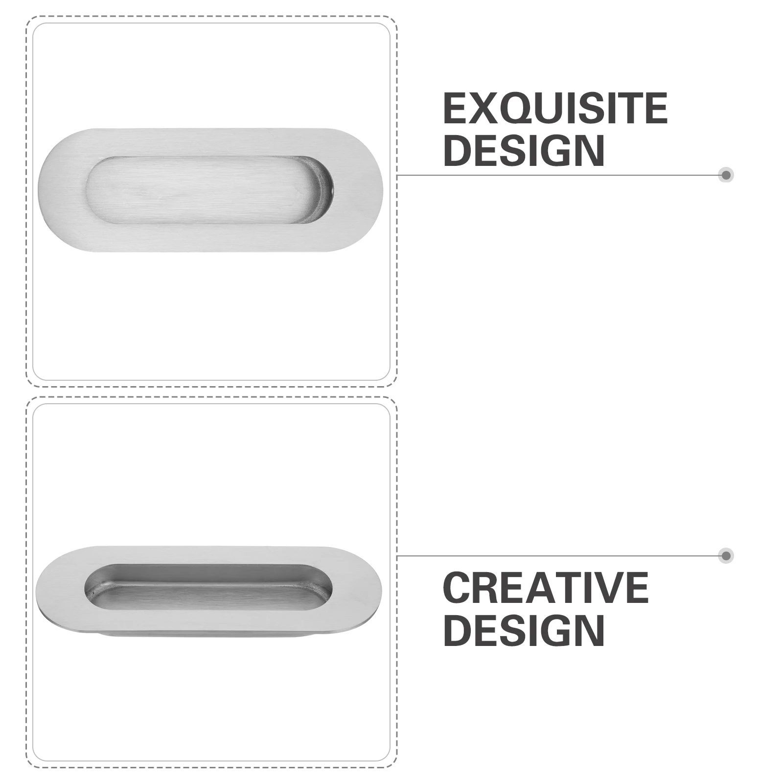 

4pcs Stainless Steel Drawer Handles Silver Recessed Pull Furniture Hardware Flush Hidden Handle For Cabinets Sliding Doors