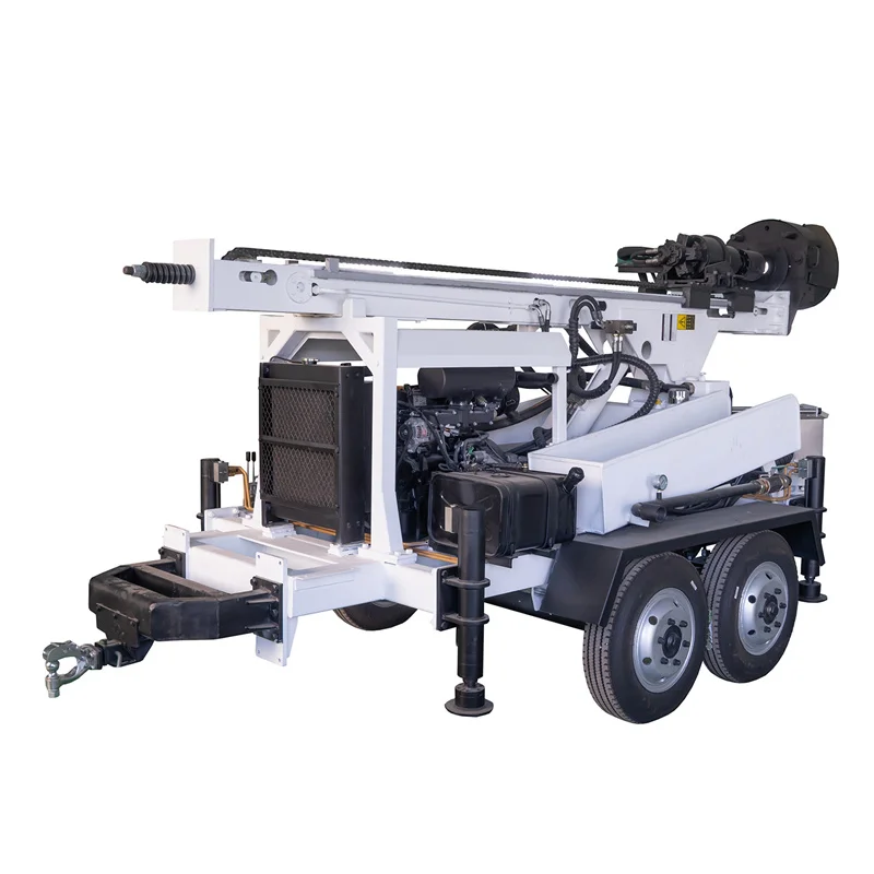 Customized Portable Hydraulic Trailer Well Drilling Rig Machine Borehole Water Well Drill Rigs for Sale
