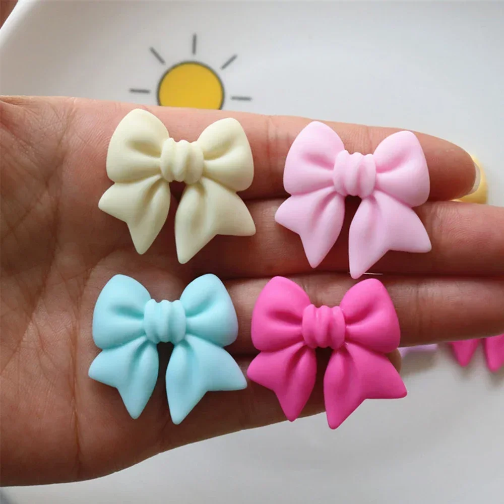 10PCS 30x29mm Bow Tie Series Miniature Resin Flat Back Cabochons For Hairpin Scrapbooking DIY Home Decor Craft Accessories
