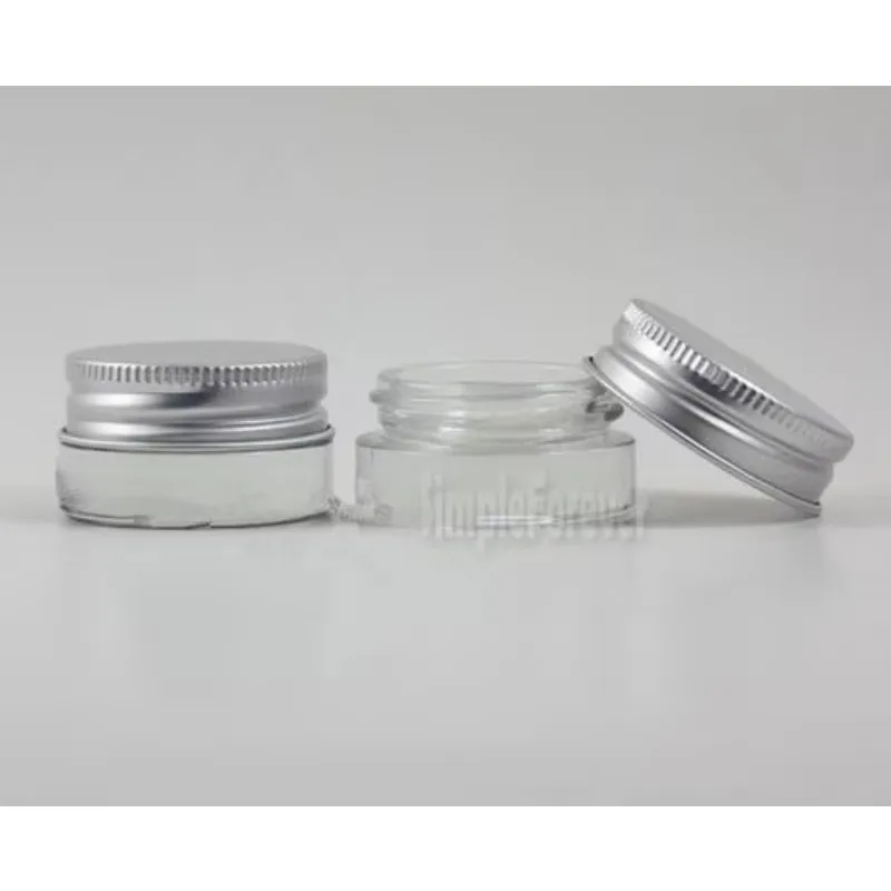 400pcs 5g High Quality Glass Cream Jar with Aluminum Lid,5ML Wide Mouth Cosmetic Container,eye Cream Cosmetic Packaging