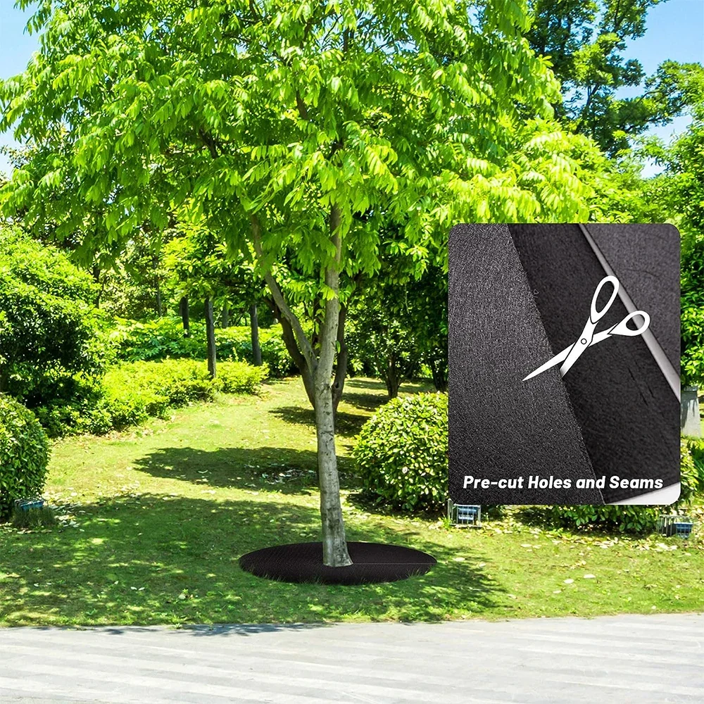 

Non-Woven Tree Mulch Ring Degradable Tree Protector Mat Reusable Tree Weed Barrier for Weed Control Root Protectio