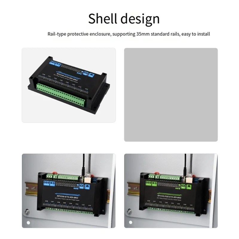 A32T-Dual-Core RP2350 Industrial Control Board Double-Frame 8-Channel Network Relay With Digital Input Support Isolation