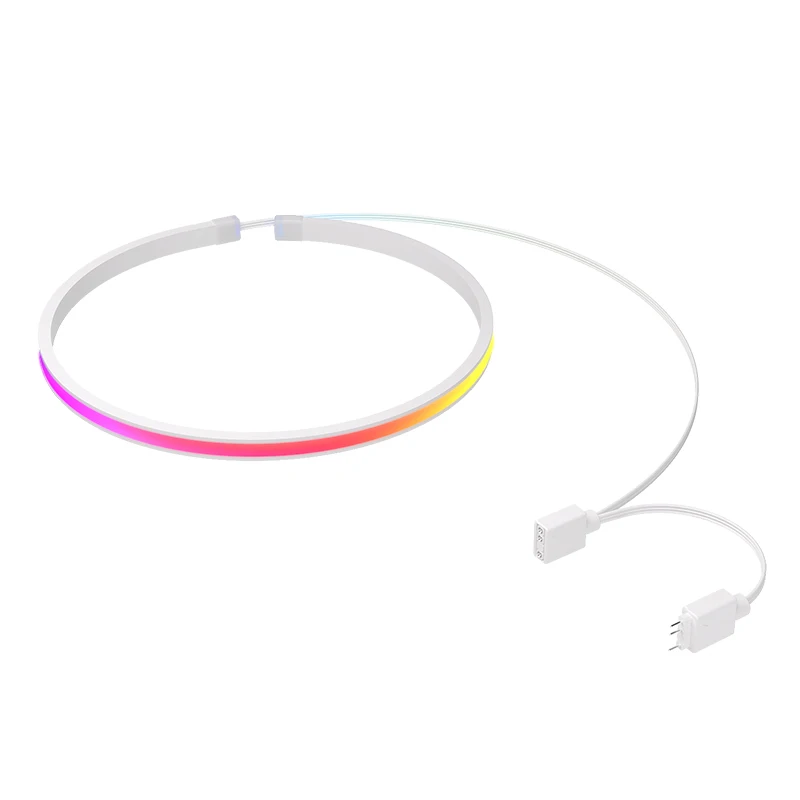 TEUCER Addressable ARGB PC Case Decorative Light Strip, 5V 3Pin Soft Rubber Material Rainbow Cable for DIY Accessories
