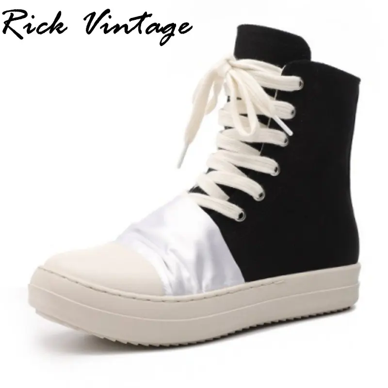 

Rick Vintage 2023 Autumn New Style Women Casual Shoes Platform Sneakers Canvas Shoes Man High Top White Sewing Tenis Shoes