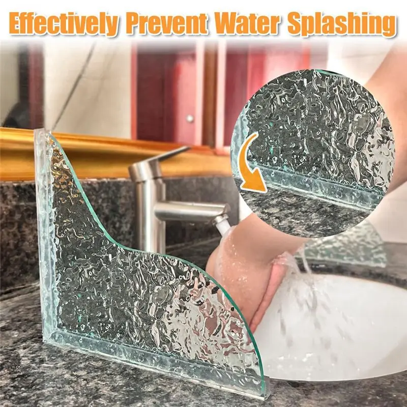 AEE6-2 Pcs Shower Corner Water Guard Thickened Splash Water Guard For Bathtub With Self-Adhesive