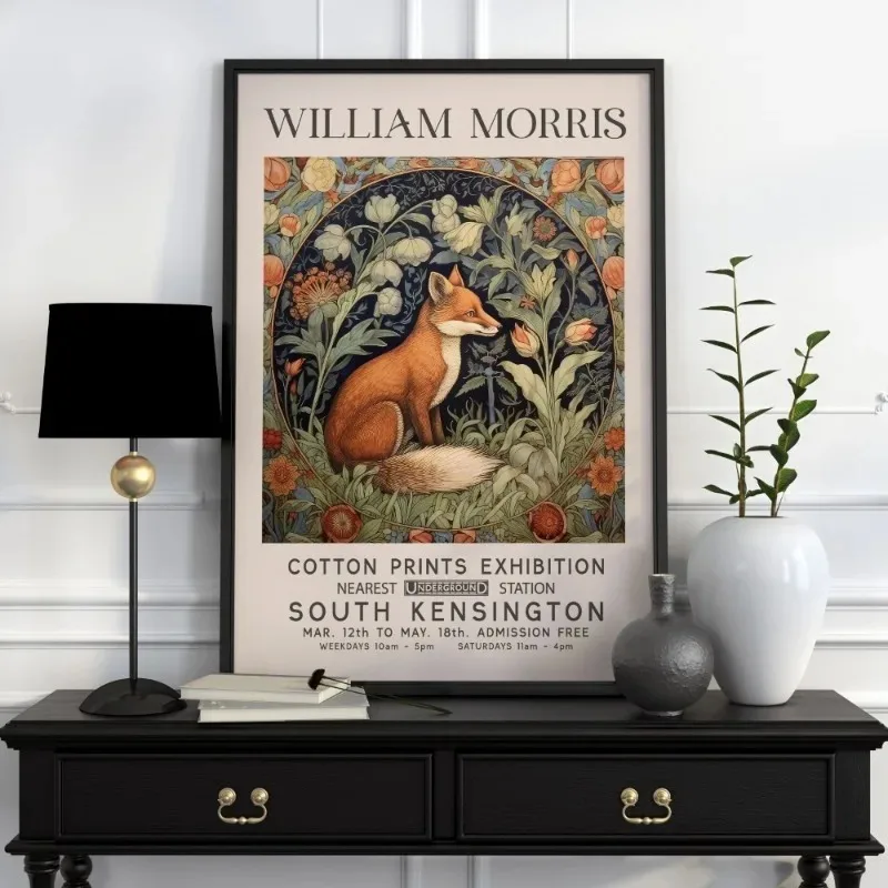 William Morris Artwork Poster Museum Exhibition Series Vintage Leaf Flower Animal Canvas Painting for Wall Art Room Home Decor