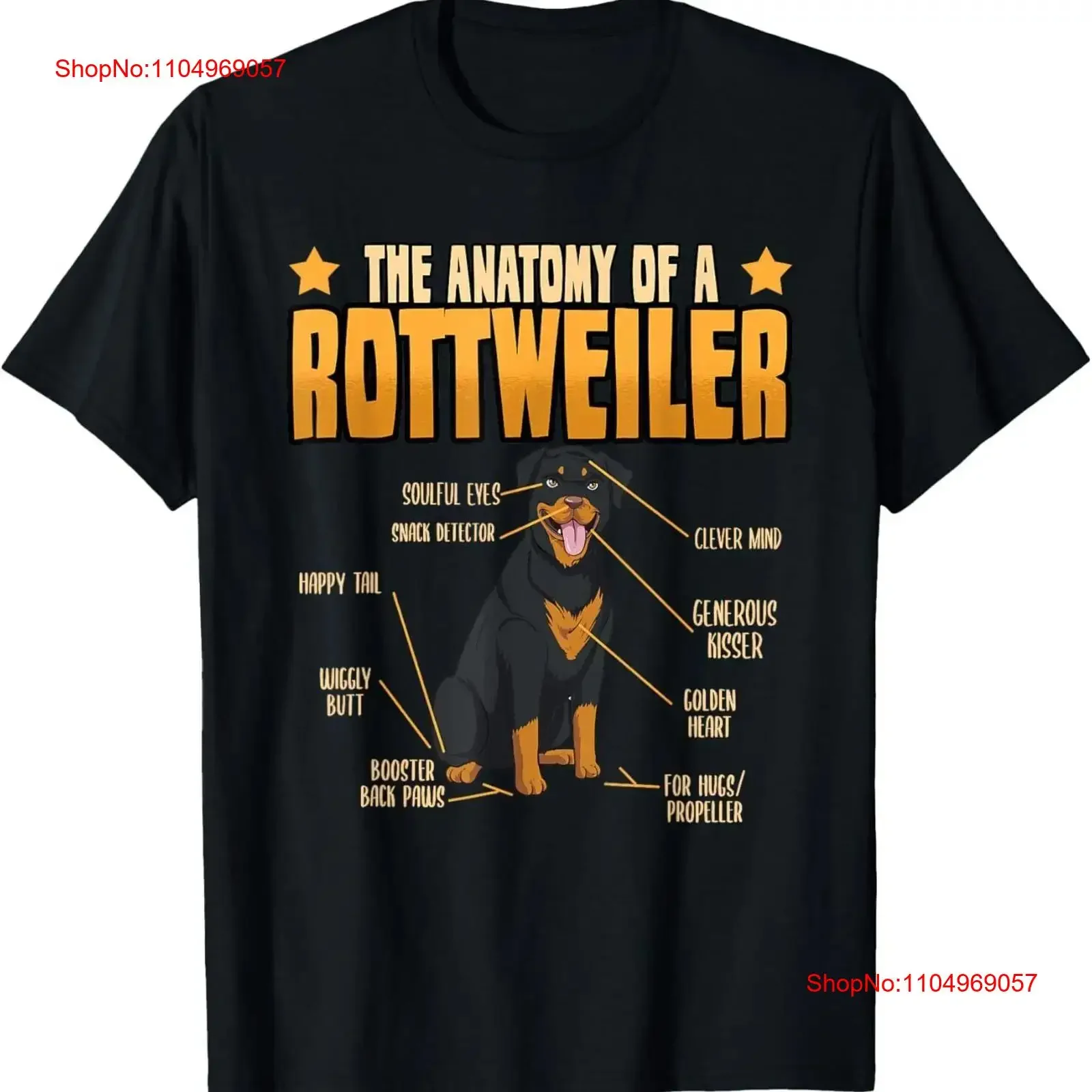 The Anatomy Of A Rottweiler Puppy Lovers Rottie T Shirt vintage Washed Soft Versatile Stylish Unisex Comfortable homme