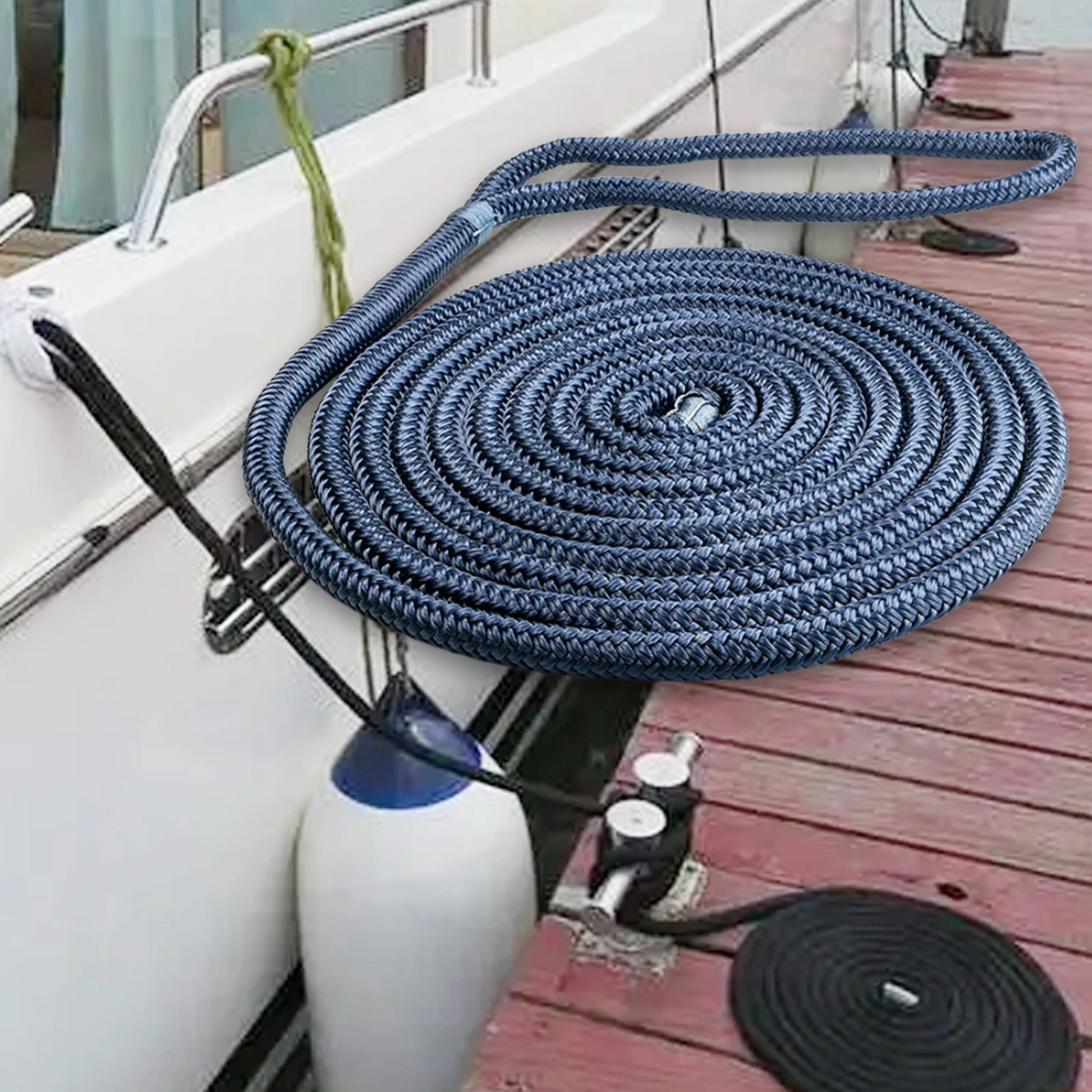 

Boat Dock Lines Wear Resistant Hanger Line Docking Boat Lines Double Braided Premium Nylon Marine Mooring Rope for Boats