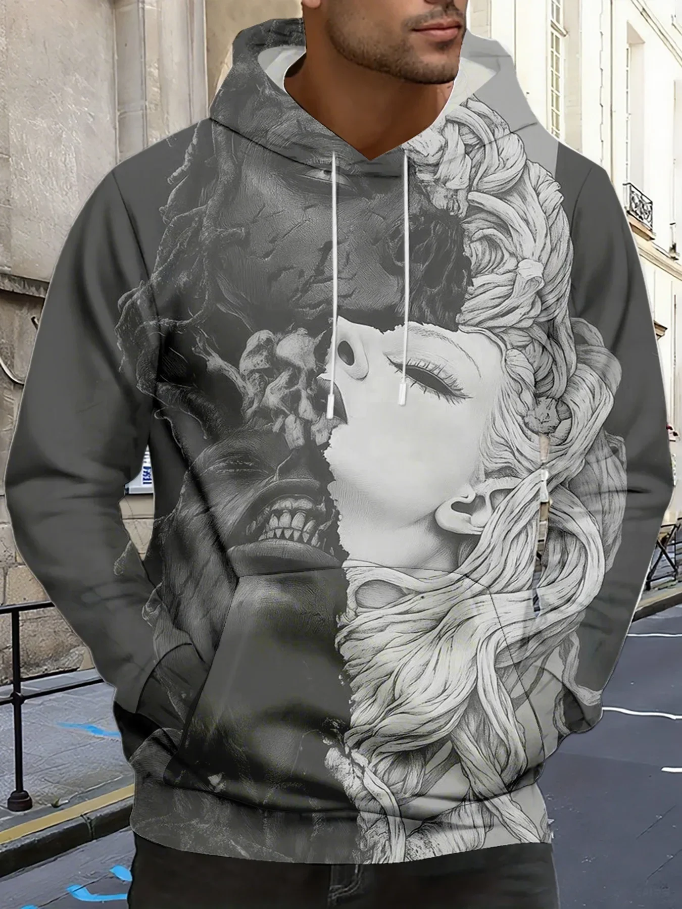 

Осень-зима, новая толстовка с капюшоном и длинными рукавами, пуловер для пар, свободная толстовка с 3D принтом в стиле хип-хоп, повседневная толстовка с капюшоном, топ для мотоцикла