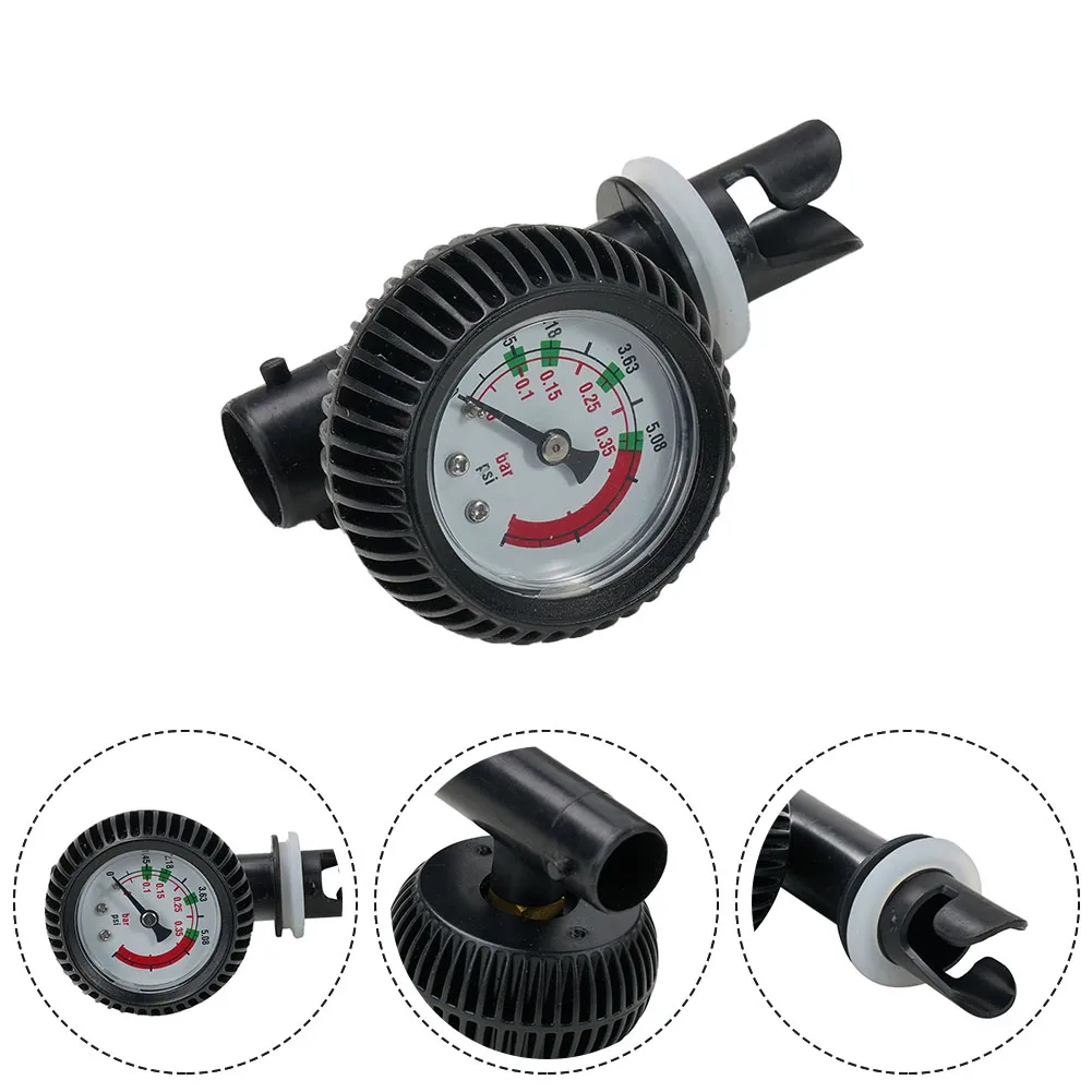 Tool Air Pressure Gauge Easy To Carry Pratical 1PCS Inflatable PVC Metal Thermometer Waterproof Barometer Black
