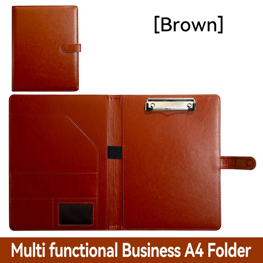 A4 Folder Office Storage Business Leather Official Document Manager Folder Contract Signing Book Office Supplies