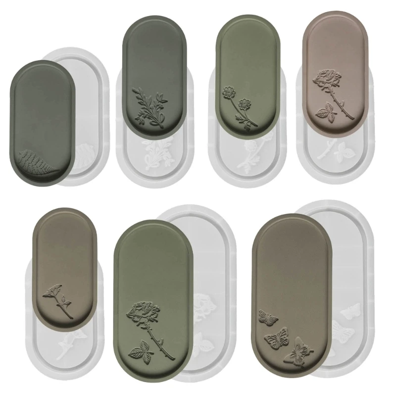 Versatile Resin Dish Mold Elliptical Shape Plate Moulds Resin Casting Mould Silicone Tray Molds for DIY Hand Making