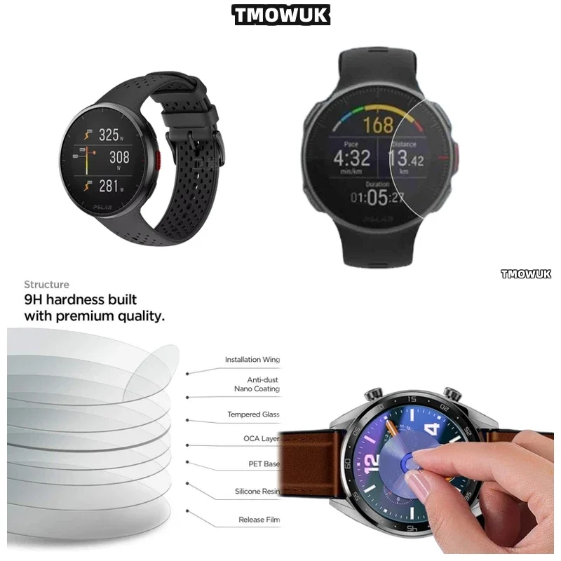 Protector de Pantalla de Vidrio Templado para Reloj Inteligente Polar Vantage V V2 M M2 M3 Ignite 2 Pacer Pro Grit X Pro Unite Polar M200