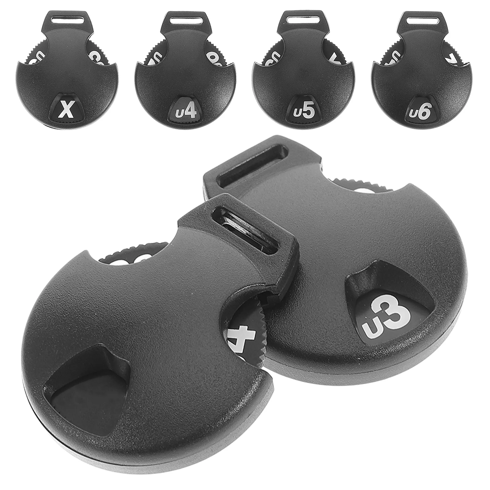 6pcs Club Head Cover Number Tags Big Number Golf Head Covers Rotating Id Labels For Driver Fairway Woods Durable Plastic Club