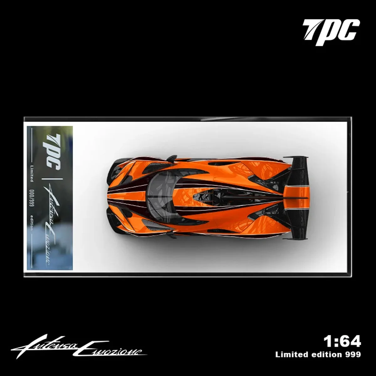 TPC 1:64 Apollo Intensa Emozione Diecast Model Car. Vibrant orange/black livery, iconic hypercar design In Stock Ready To Ship view 3