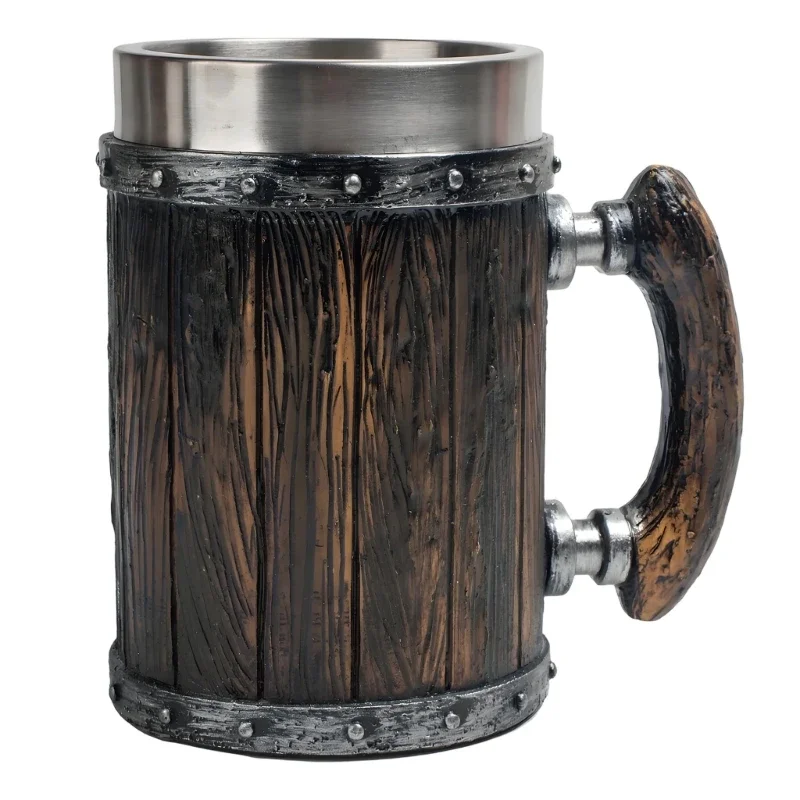 Barrels Beer Mug Large Resin Stainless Steel Insulated Cup Elegant Drinkware For Home Party Decoration Y5GB