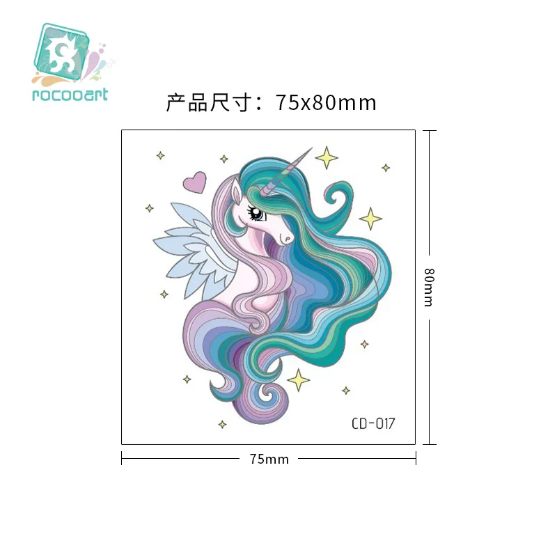 الفردية شارة يونيكورن تصميم نقل المياه للماء لصاقات وشم مؤقت للنساء الذراع الجسم الفن الوشم وهمية