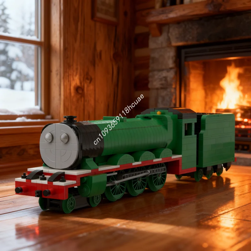 

Конструктор MOC «Поезд» (1306 деталей), масштаб CGI, модель «Большой зеленый паровозик» Генри, развивающий конструктор, подарки на Рождество