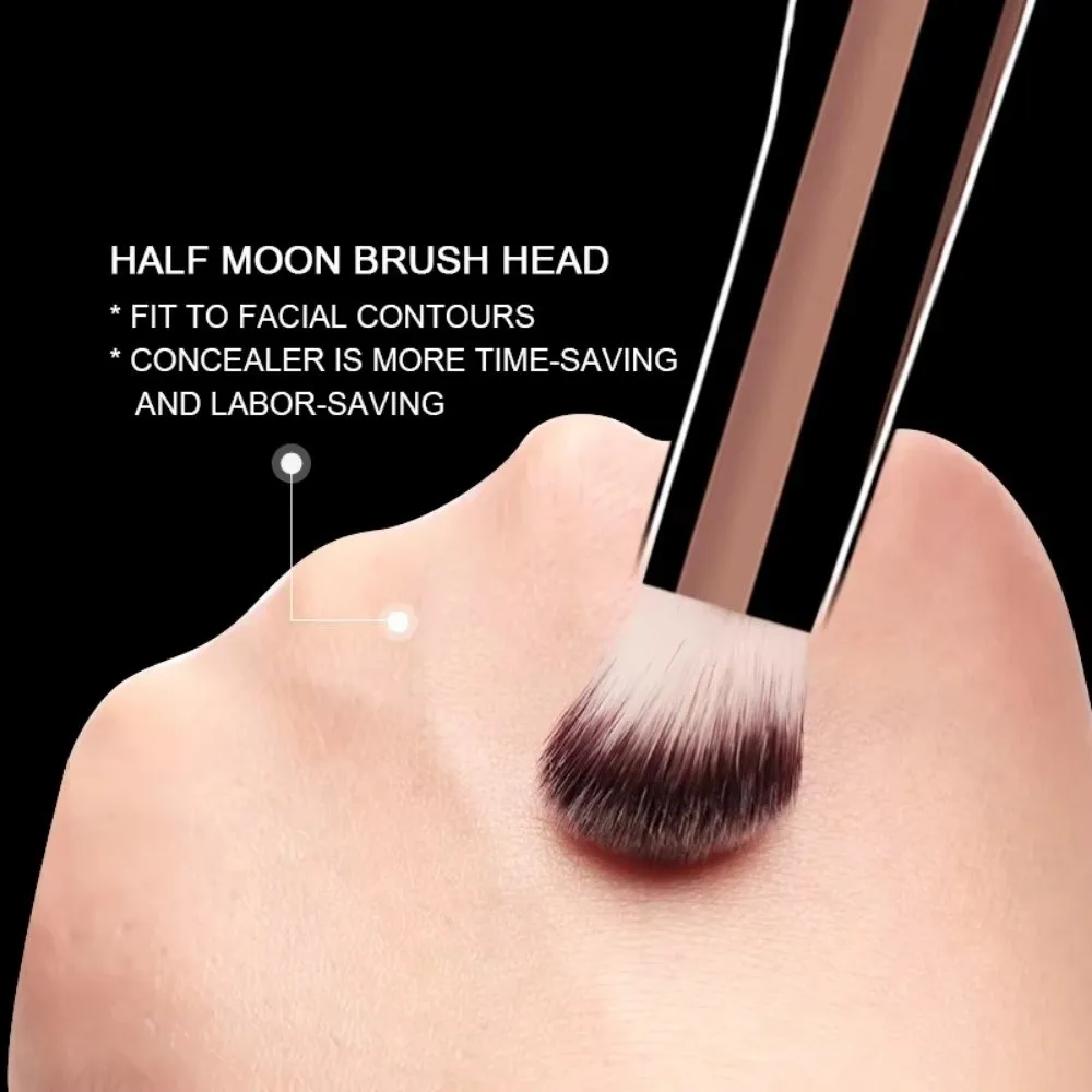 Trendy zachte naadloze afwerking borstel kunstvezel gladde make-up borstel natuurlijke dubbele kop poederborstel make-up tool