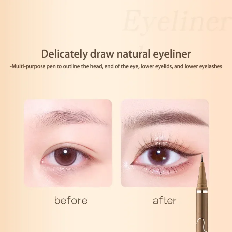 Ultra-fine Matte Liquid Eyeliner Pencil Waterproof Quick Drying Black Brown Lying Silkworm Lower Eyelashes Eye Makeup Eyeliner