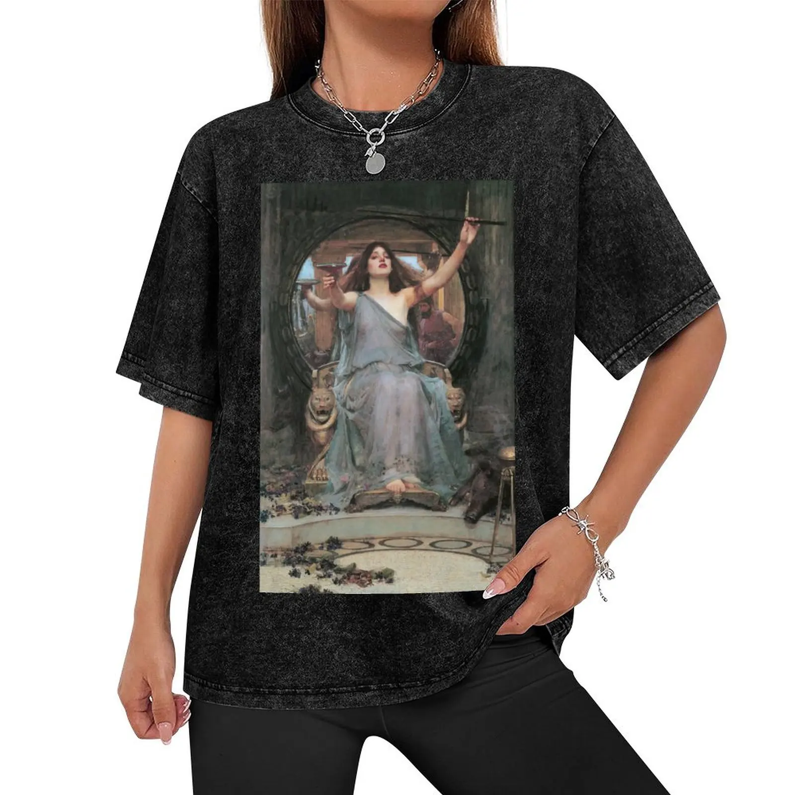 Circe Offering the Cup to Odysseus by John William Waterhouse T-Shirt customs design your own oversized t shirt men