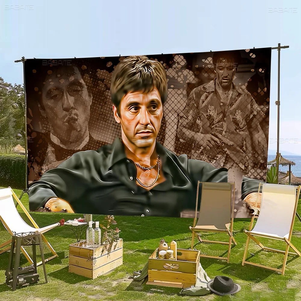 S-Scarface 1983 Film Al P-Pacino Movie Flag Banner INS Style Outdoor Party Decoration Atmosphere Flag