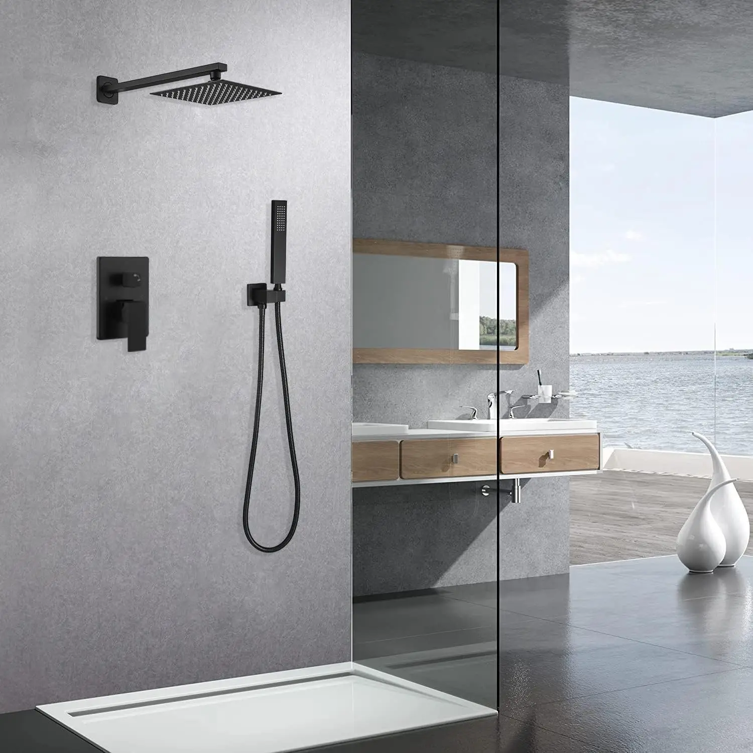 

Bathroom Concealed Shower Canopy Toilet Wall All Copper Shower Handle Set Cross-border