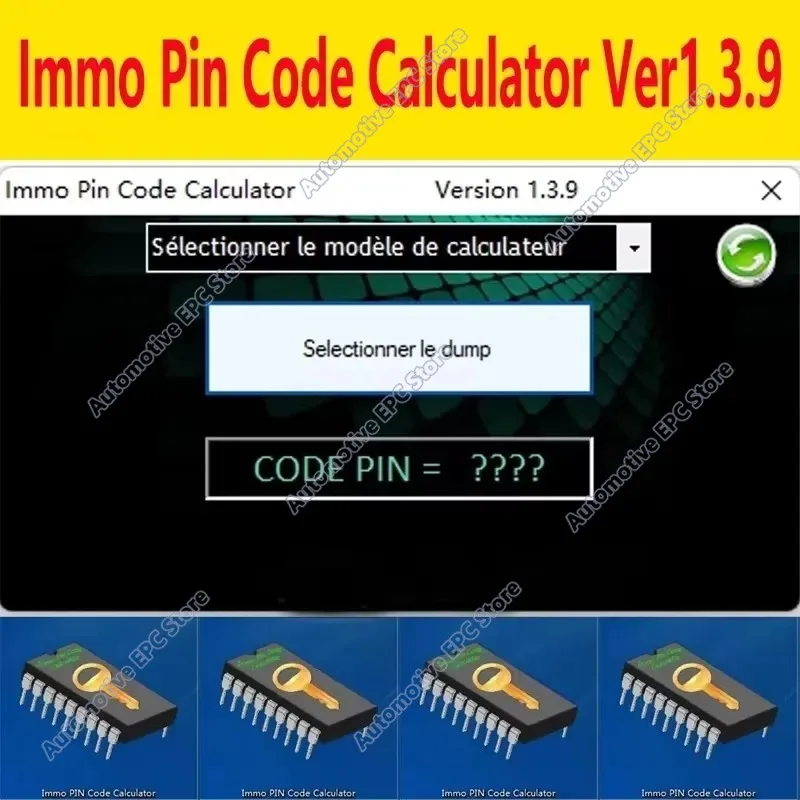 IMMO Pin Code Calculator V1.3.9 obd2 scanner software for EU models Unlocked PIN code on many PSA ecu can be decoded by dumping