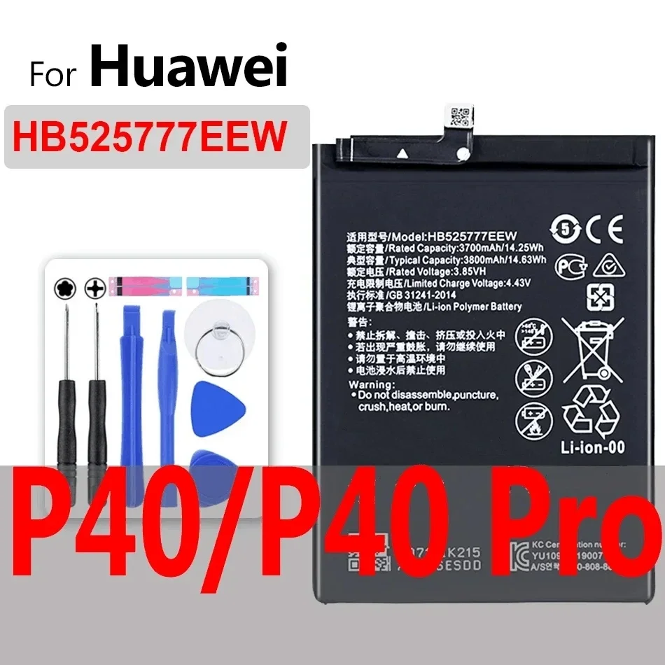 Battery For Huawei P6 P7 P8 P9 P10 P20 P30 P40 Lite Mini Max Plus Pro 2017/for Honor 7X 8 8A 8S 8C 8X 9 9i 10 10i 20 20i