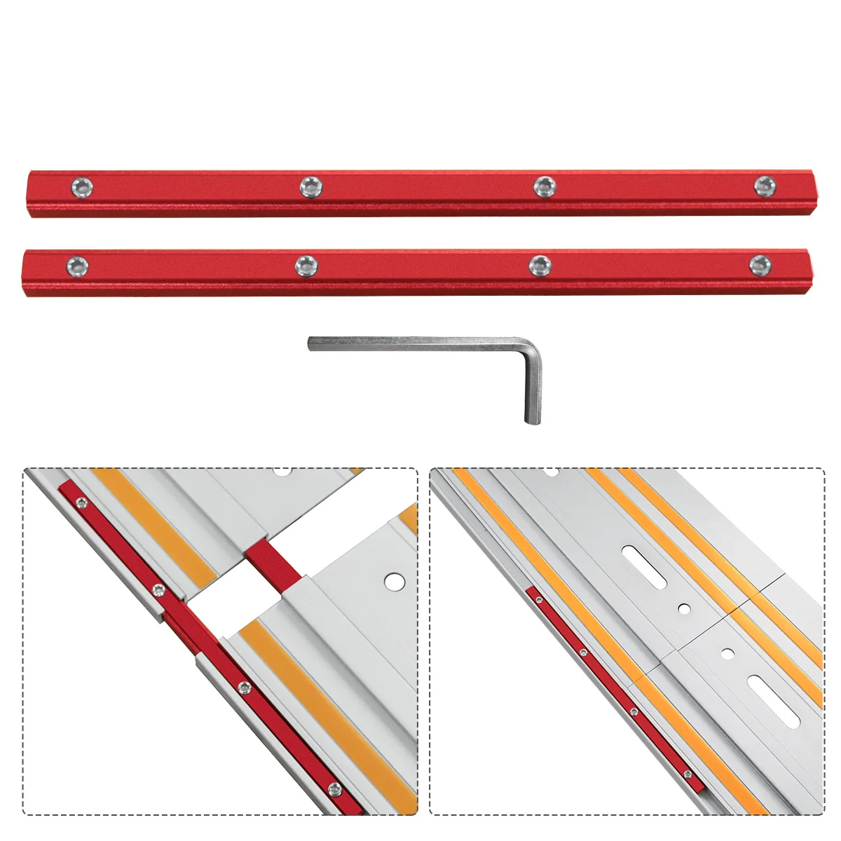1 Set Aluminum Alloy T-Slot Profile Connectors, Router Table Fence Rail Brackets, Woodworking Tool Set for DIY Workbench & Fence