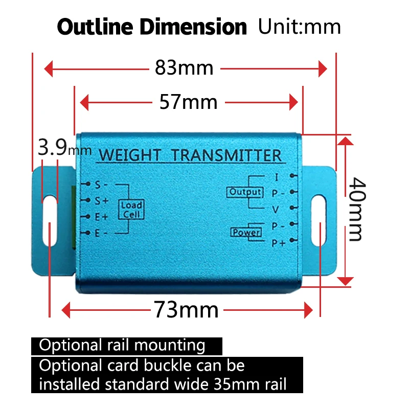 Load cell Transmitter Weighing Sensor Force mV to Analog Signal 0~10V 4~20mA High Accuracy Aluminum alloy Shell DY510