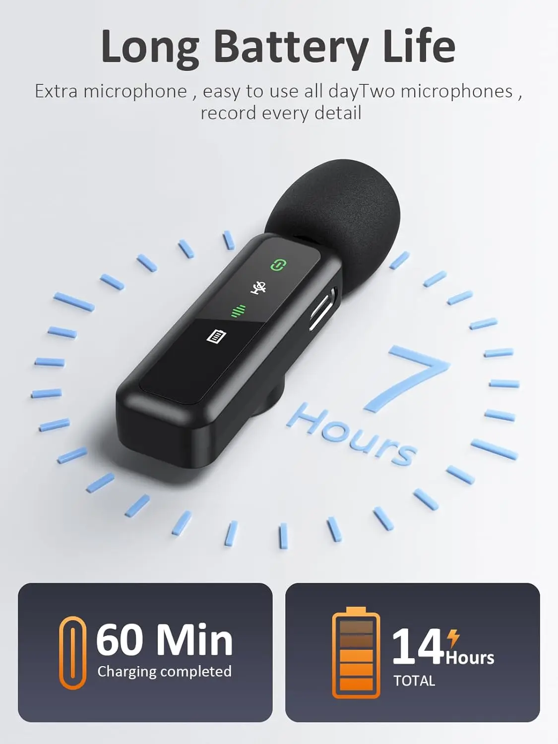 ميكروفون Lavalier لاسلكي لأجهزة الكمبيوتر المحمول iPhone iPad Android وتسجيل الفيديو المباشر وبث إلغاء الضوضاء وميكروفون صغير