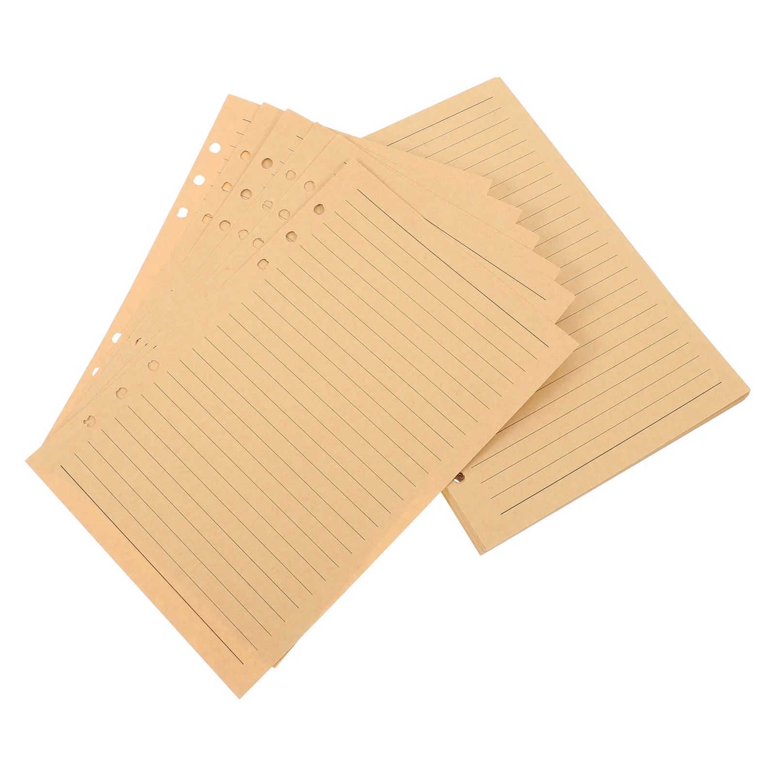 

80 Sheets Lined Notebook Notebooks Brown Filler Paper Spiral Binder Planner Inserts Kraft A5 Refill Lining