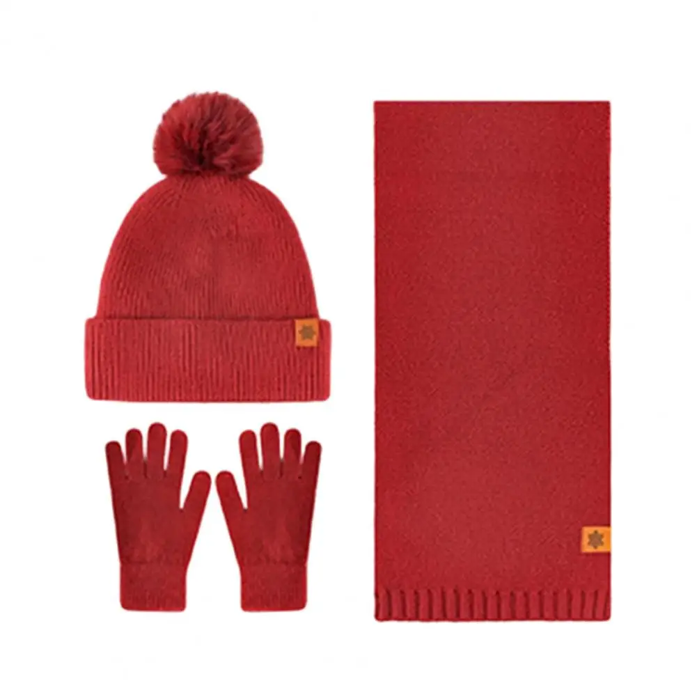 3Pcs Women Winter Warm Furry Hat Gloves Scarf Hat Set Windproof Thick Suitable for Outdoor Activities Christmas Holiday Gifts