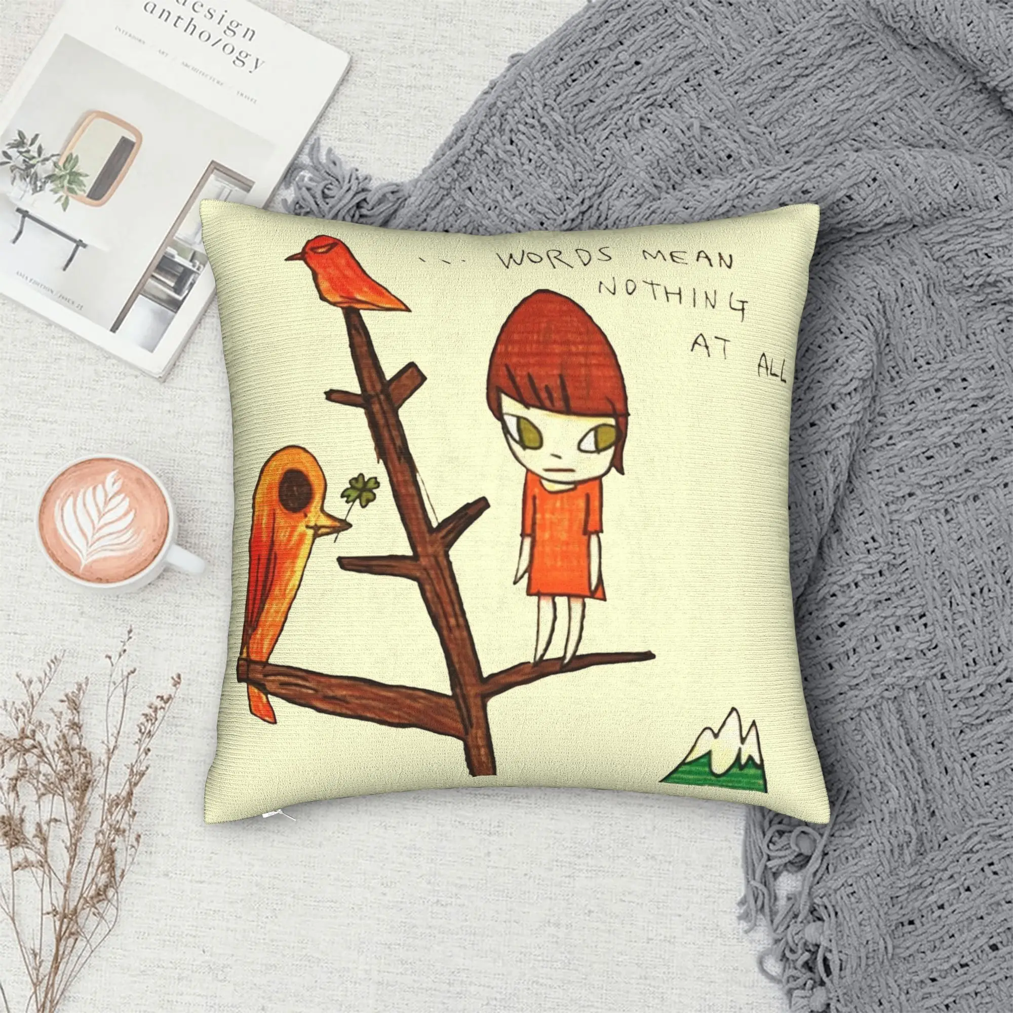 Soft and Sweet Home Yoshitomo Nara  Decorations Pillowcases Merch  Pillow Covers Square Multi-Size