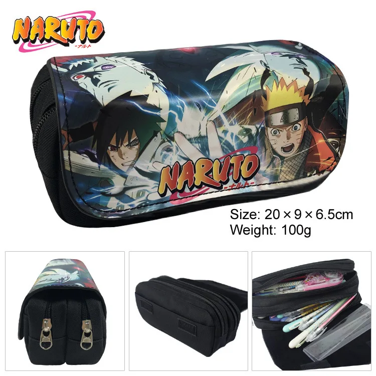 Naruto Anime figura astuccio cartone animato Uzumaki Naruto Uchiha Itachi scatola di cancelleria ad alta capacità materiale scolastico astuccio