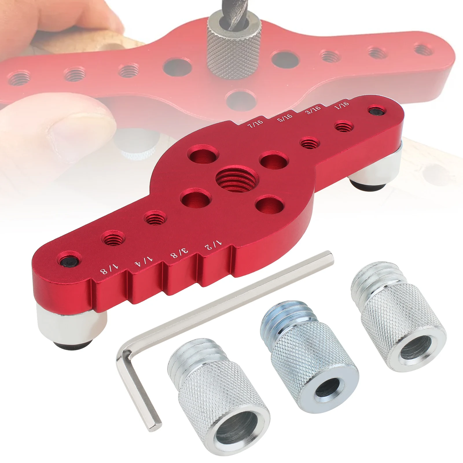 

Vertical Hole Drilling Dowel Jig Kit Self Centering Line Scriber Drill Guide Woodworking Jig Locator for Floating Self Dowel Jig