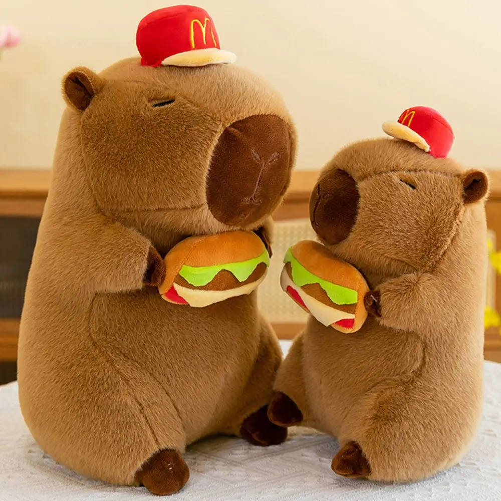 Capybara Hamburg Capybara Plush Toys Simulation Cloth Doll Capibara Anime Fluffty Toy With Hamburg 30cm/40cm Capybara Plush Doll