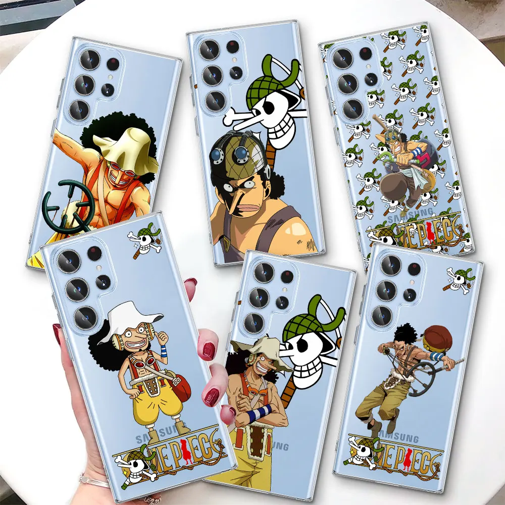 

One Piece Usopp Case for Samsung Galaxy S25 Edge S22 S23 S24 S20 Ultra S21 FE S10 Plus Shockproof Transparent TPU Phone Cover