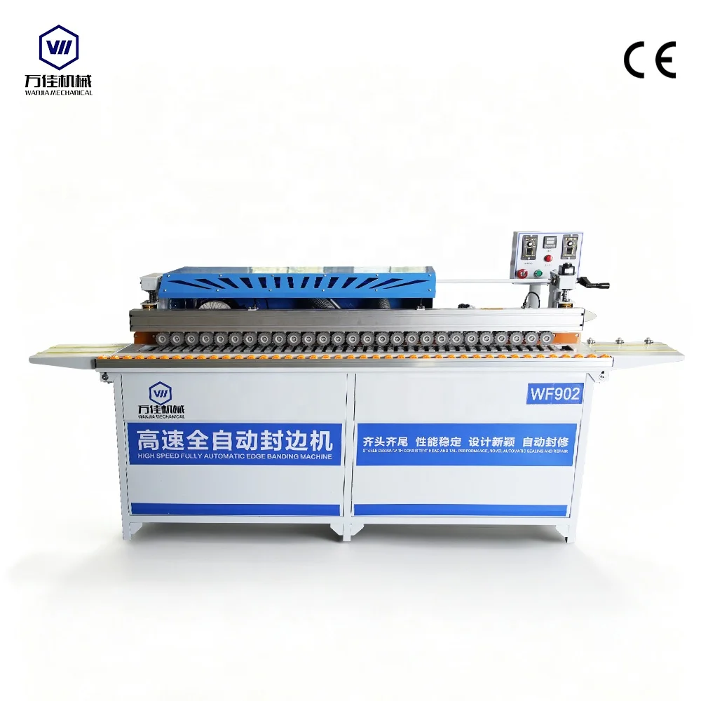 WANJIA WF902 CNC Auto Edge Bander Machine Double Row Press Rollers Full Enclosed Dust Collection Woodworking Equipment
