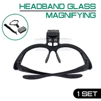 5PC Magnifier Headband Magnifying Glass Eye Repair 9892B 2 LED Light 1.0/1.5/2.0/2.5/3.5X Glasses Loupe Optical Lens