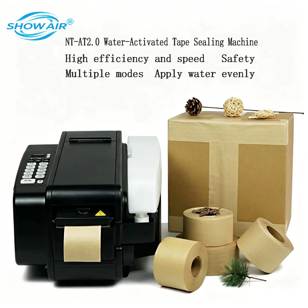 Automatic Electric Kraft Paper Tape Dispenser Water Activated Wet Adhesive Tape Cutter High Speed Carton Box Sealing Packing
