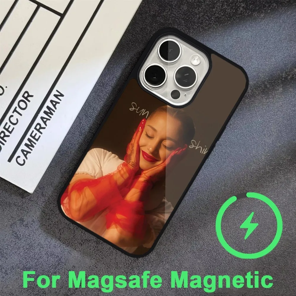 A-Ariana G-Grande Eternal Sunshine Phone Case For iPhone 15 14 13 12 11 Pro Max Plus Magsafe Black Soft Cover