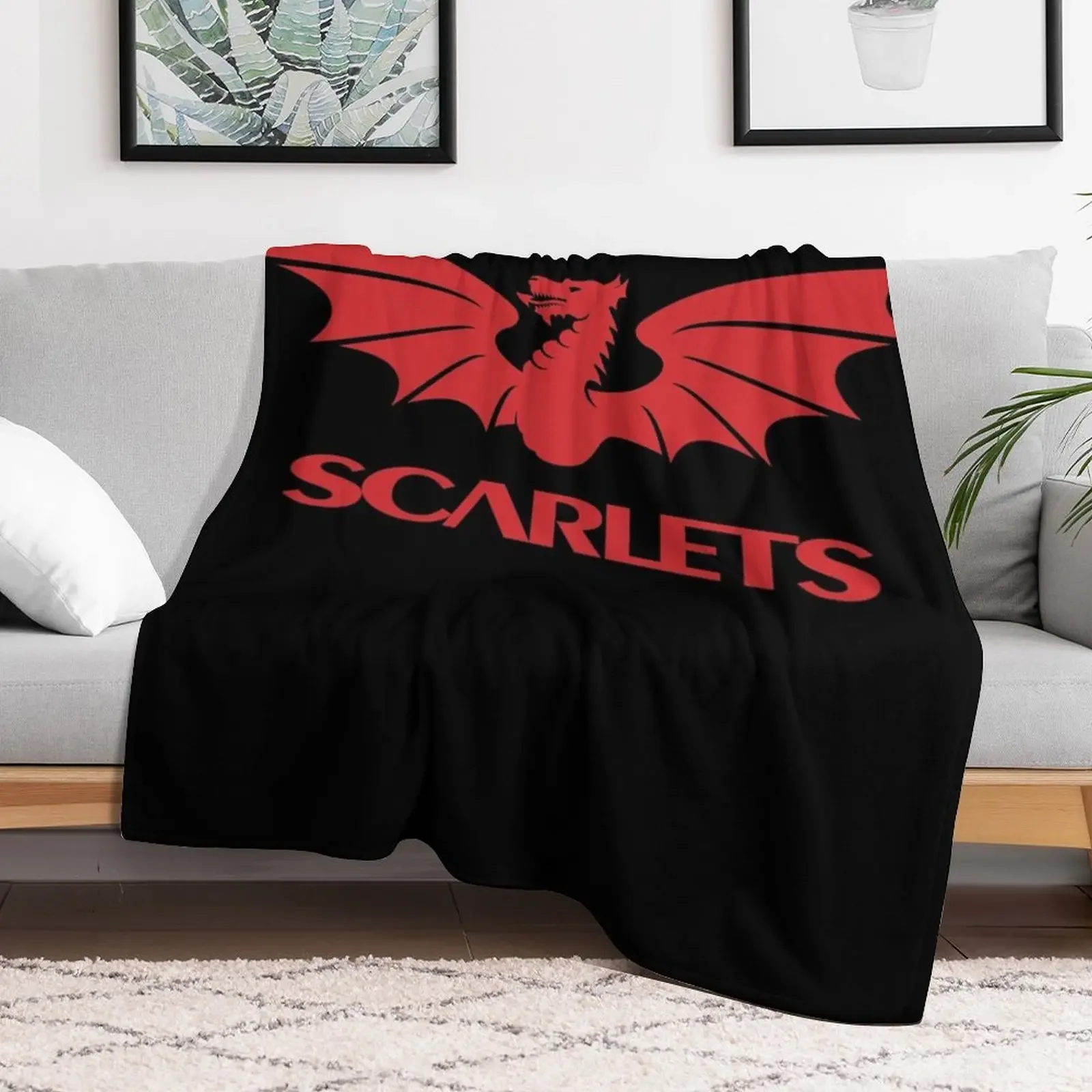 scarlets rugby Throw Blanket Luxury Throw sofa bed For Decorative Sofa warm winter Blankets