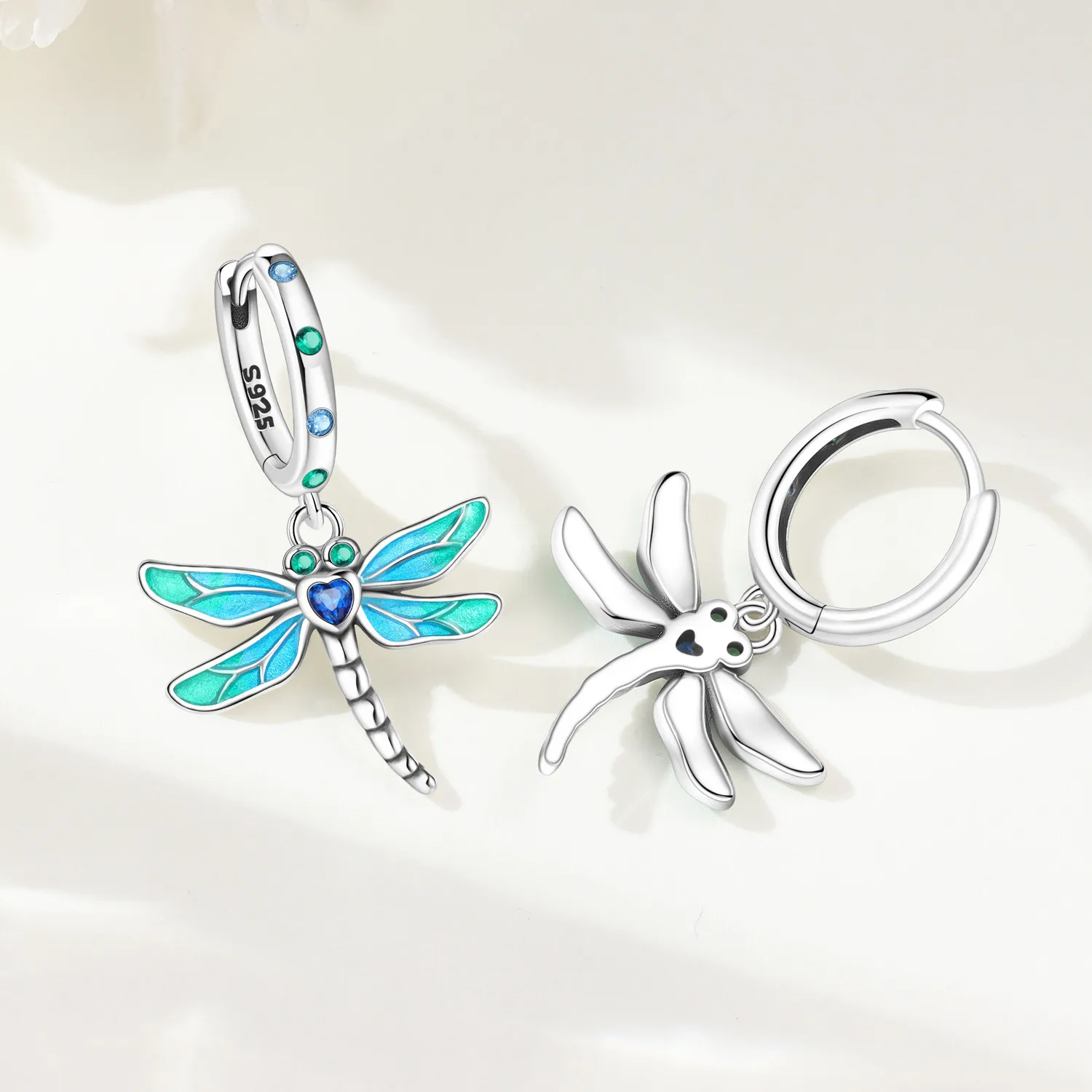 Orstarry 925 Sterling Silver Gradient Dragonfly Insect Earrings Original Jewelry Drop Earrings Jewelry Party Anniversary Gifts