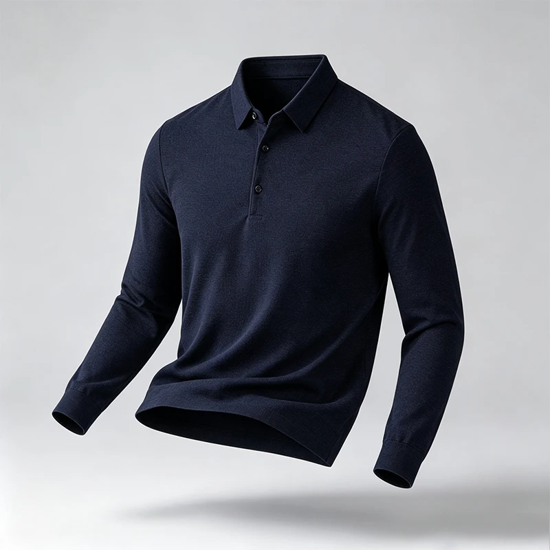 Herren-Poloshirt mit klassischem Kragen, langen Ärmeln und Knopfleiste, ideal für Urlaub, kurze Ausflüge und verschiedene Freizeitaktivitäten. – Detail 19