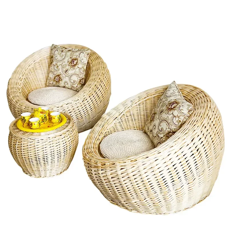 Hot Selling Living Room Furniture Unique Design Eco-friendly Outdoor Lazy Rattan Sofas for Garden Terrace