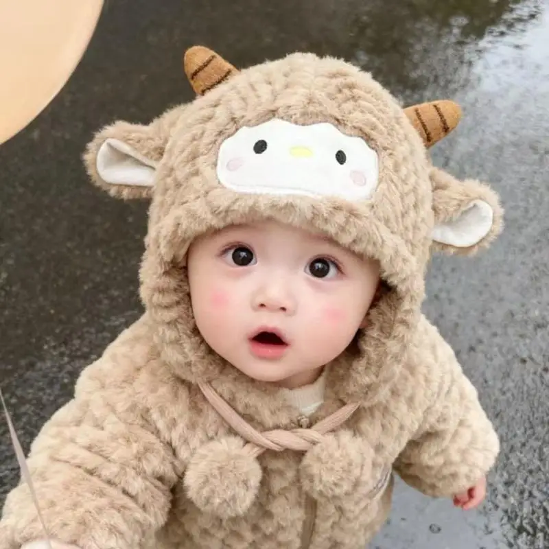 

1PC Lamb Fleece Baby Ear Protection Hat Cute Kids Earmuffs Cap Infant Winter Warm Headgear Bonnet Cartoon Plush Beanies